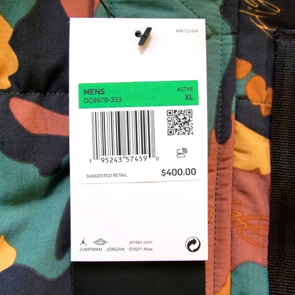 BRAND NEW Jordan Flight Heritage Camo Down Parka Men's Size: XL - Picture 12 of 12